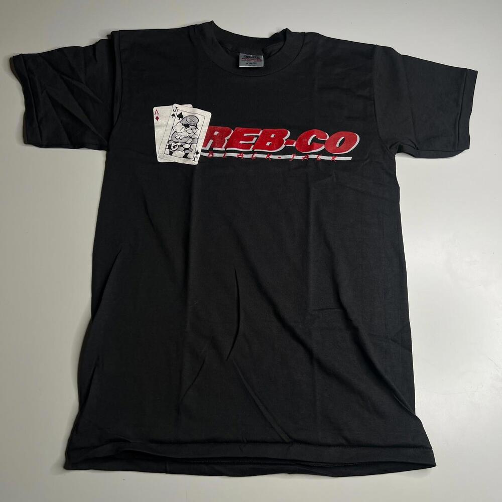 Vintage Reb-Co Blackjack T-Shirt M 90s Oneita Power 50 USA Poker Cards‎ Tee